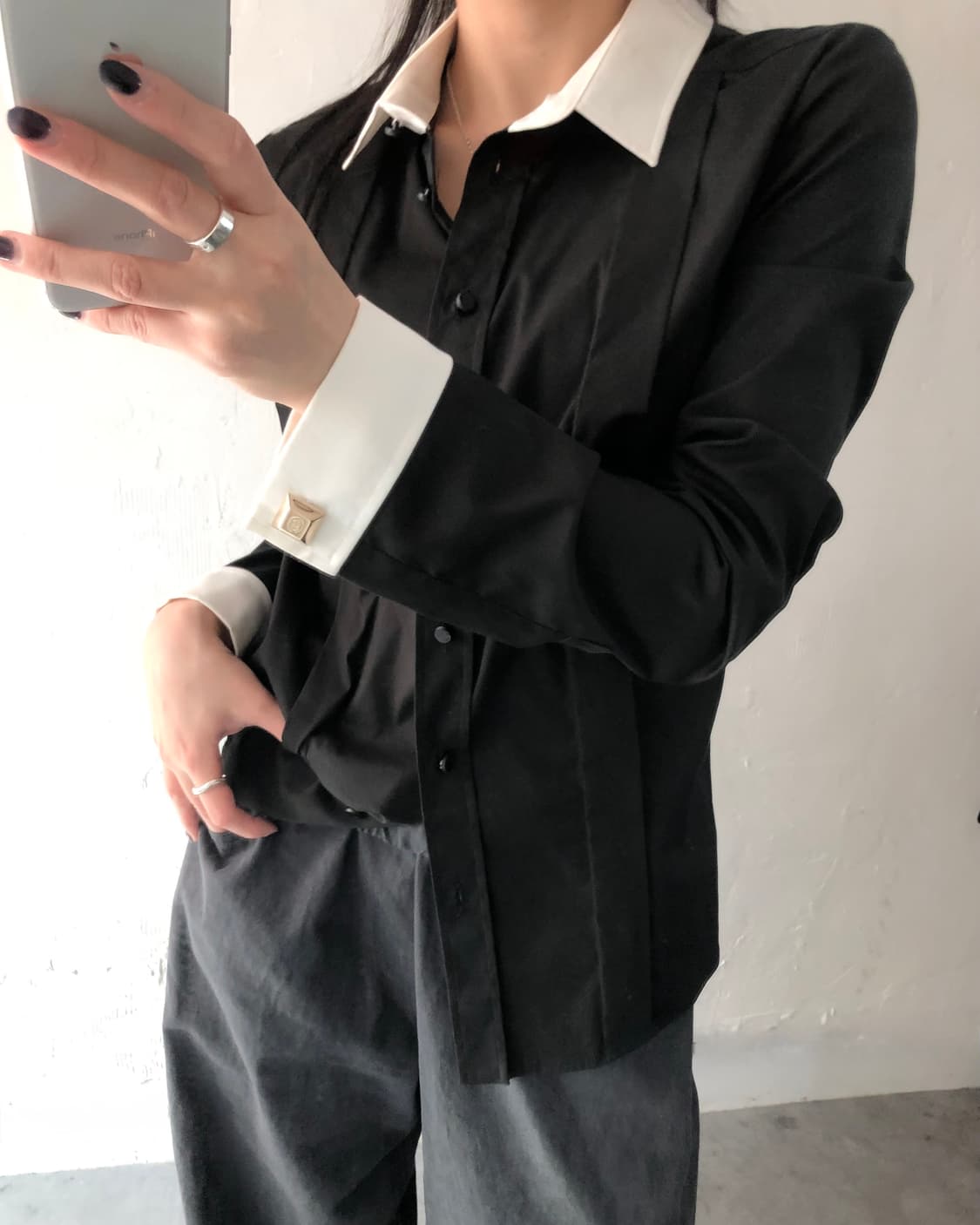 Gucci 구찌 화이트 카라 커프스 블라우스 셔츠 상품이미지2