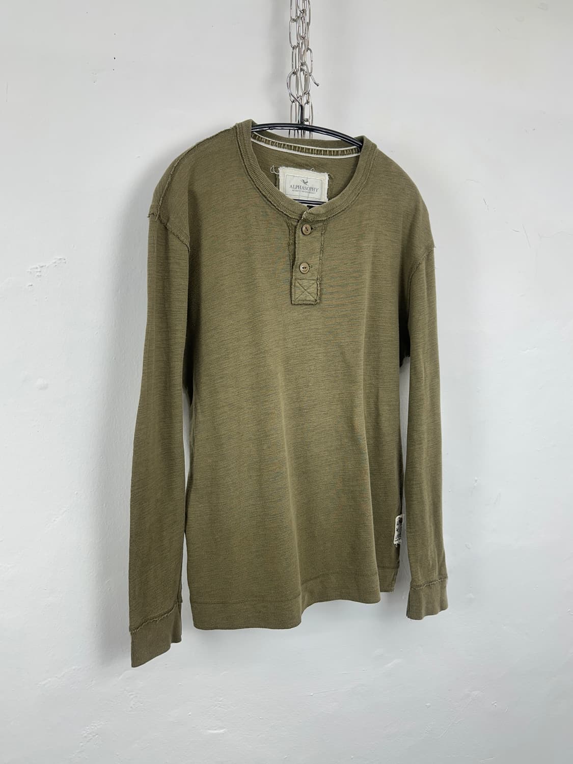 ALPHASOPHY grunge khaki button detail sl 상품이미지1