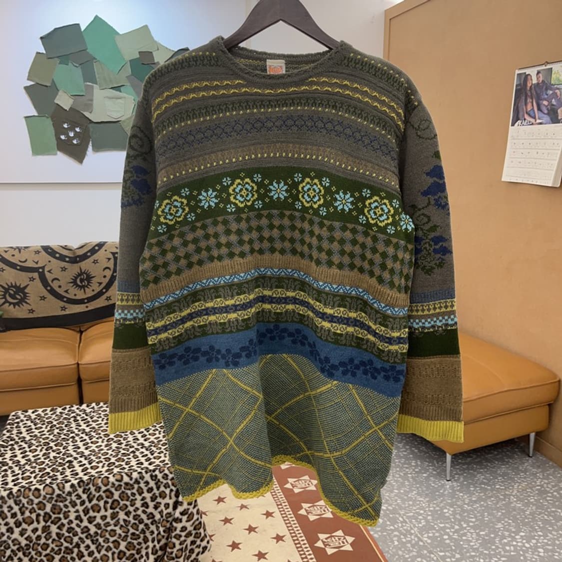 오일릴리 자카드 보헤미안 히피 패턴 니트 L C09489 상품이미지3