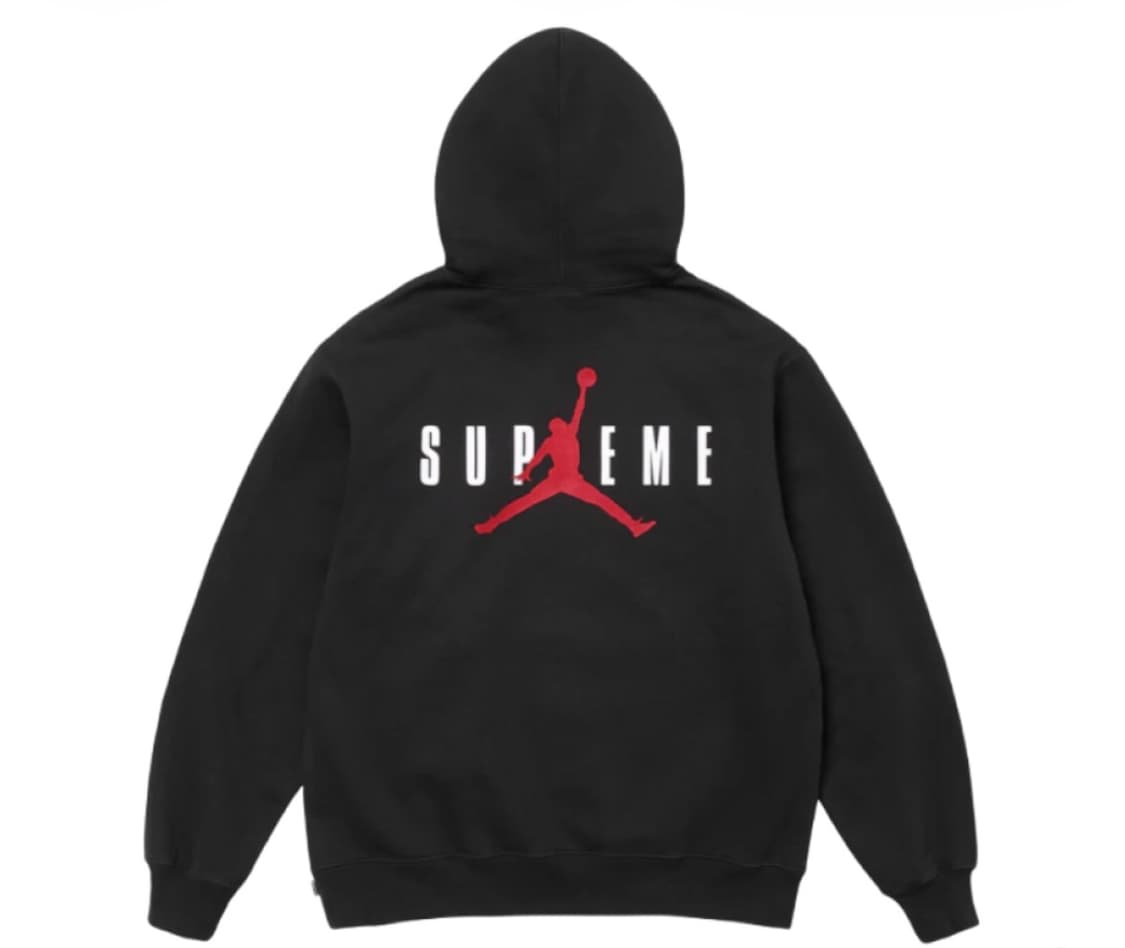 슈프림 x 조던 후드 스웨트셔츠 블랙 M 상품이미지1