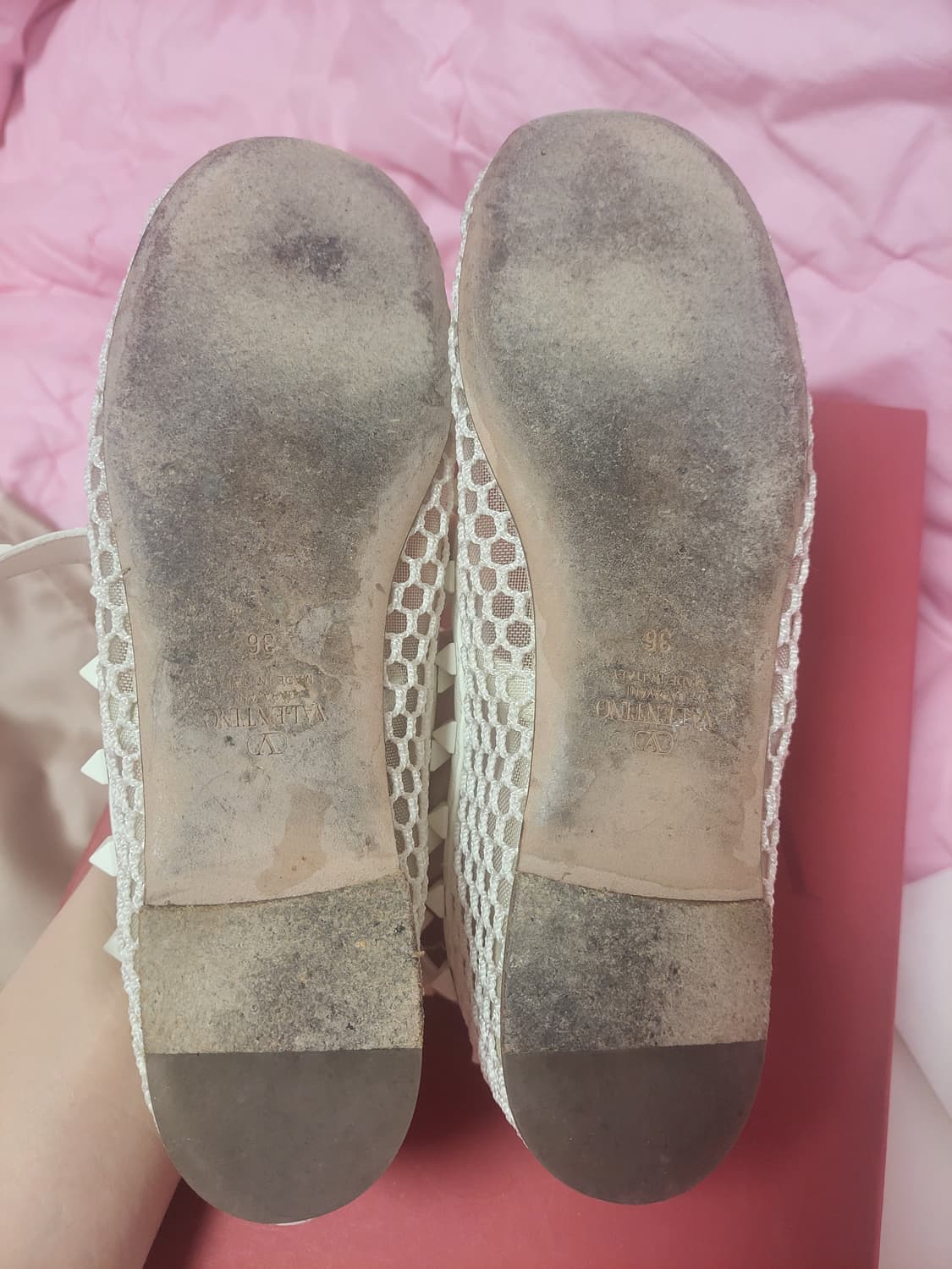 정품)급처5번정도신음!발렌티노 차정원 리본발레리나메리제인플랫슈즈 매장가1 상품이미지9