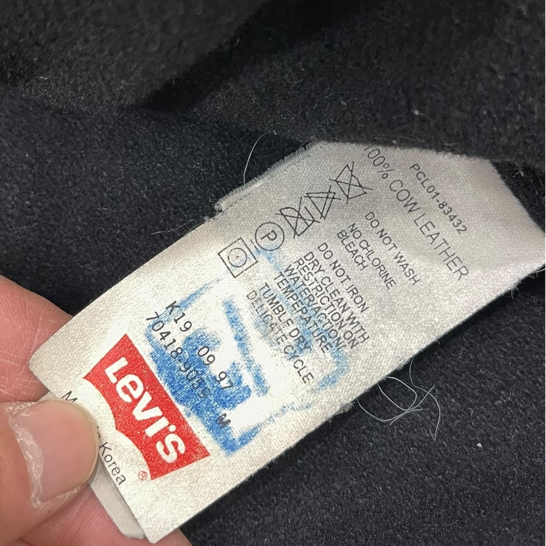 90s 리바이스 소 가죽자켓 상품이미지7