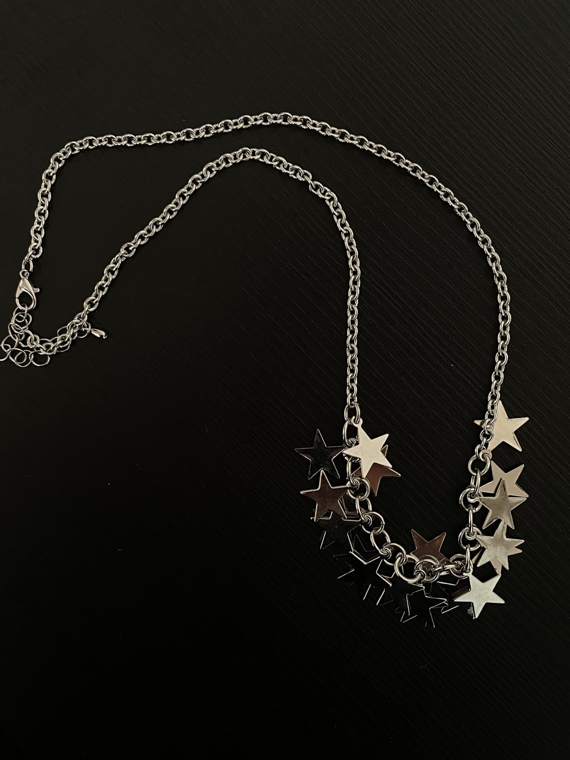 빈티지 갸루 펑크 실버 별 멀티참 목걸이 상품이미지2