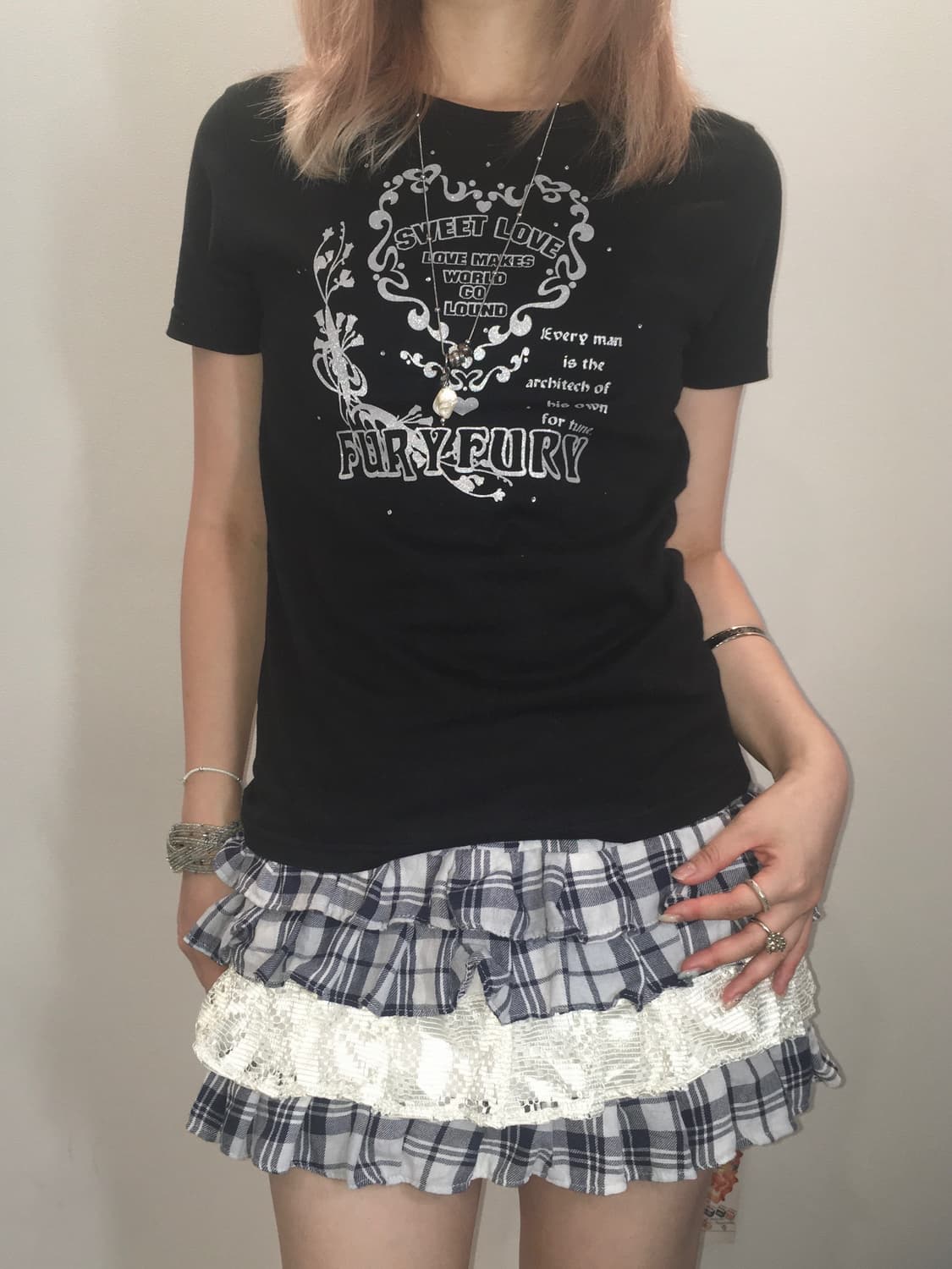 jpn vintage highteen punk beads t shirt 상품이미지4
