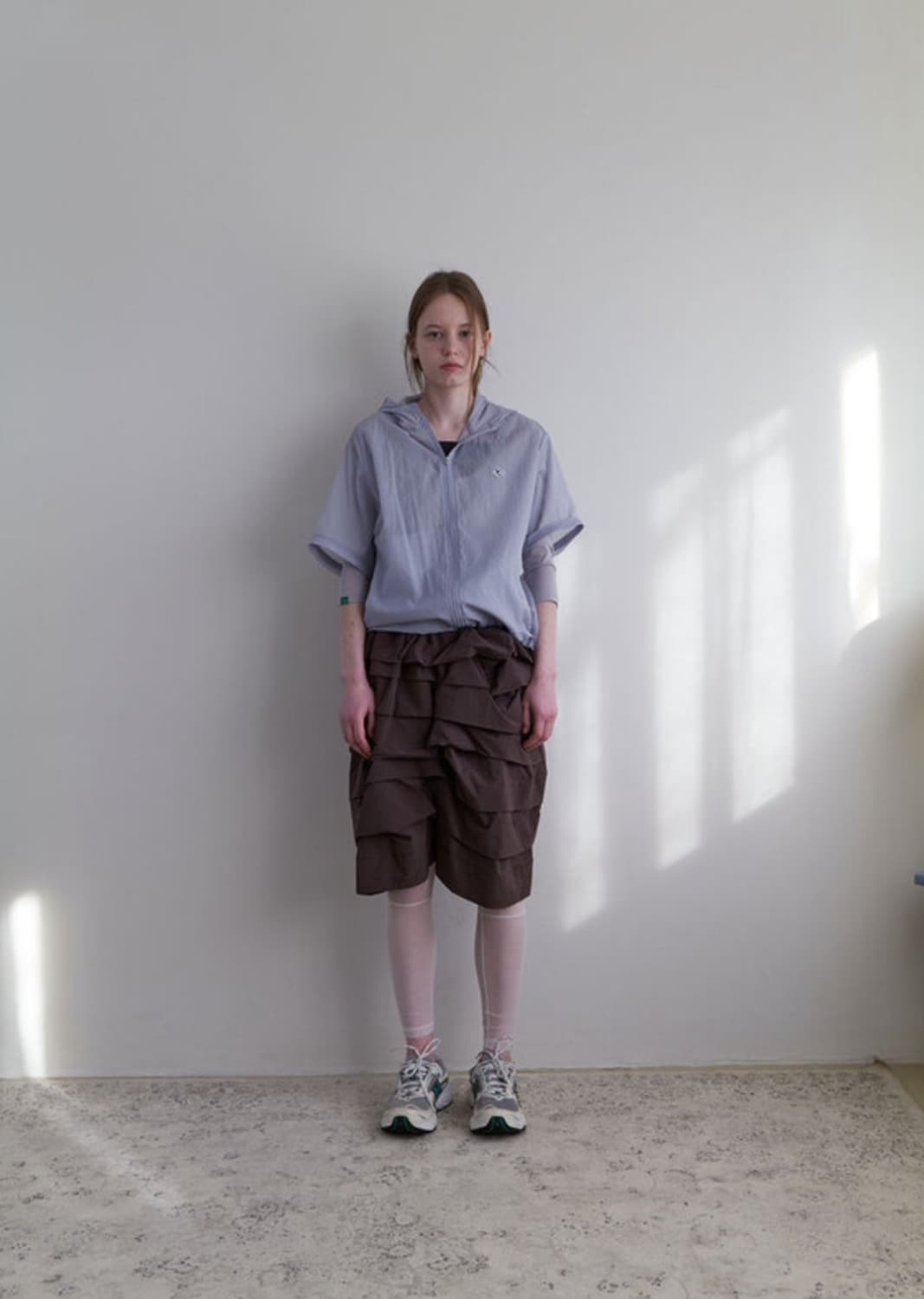 NOCONTENT Nylon Pintuck Mid Skirt(brown) 상품이미지6