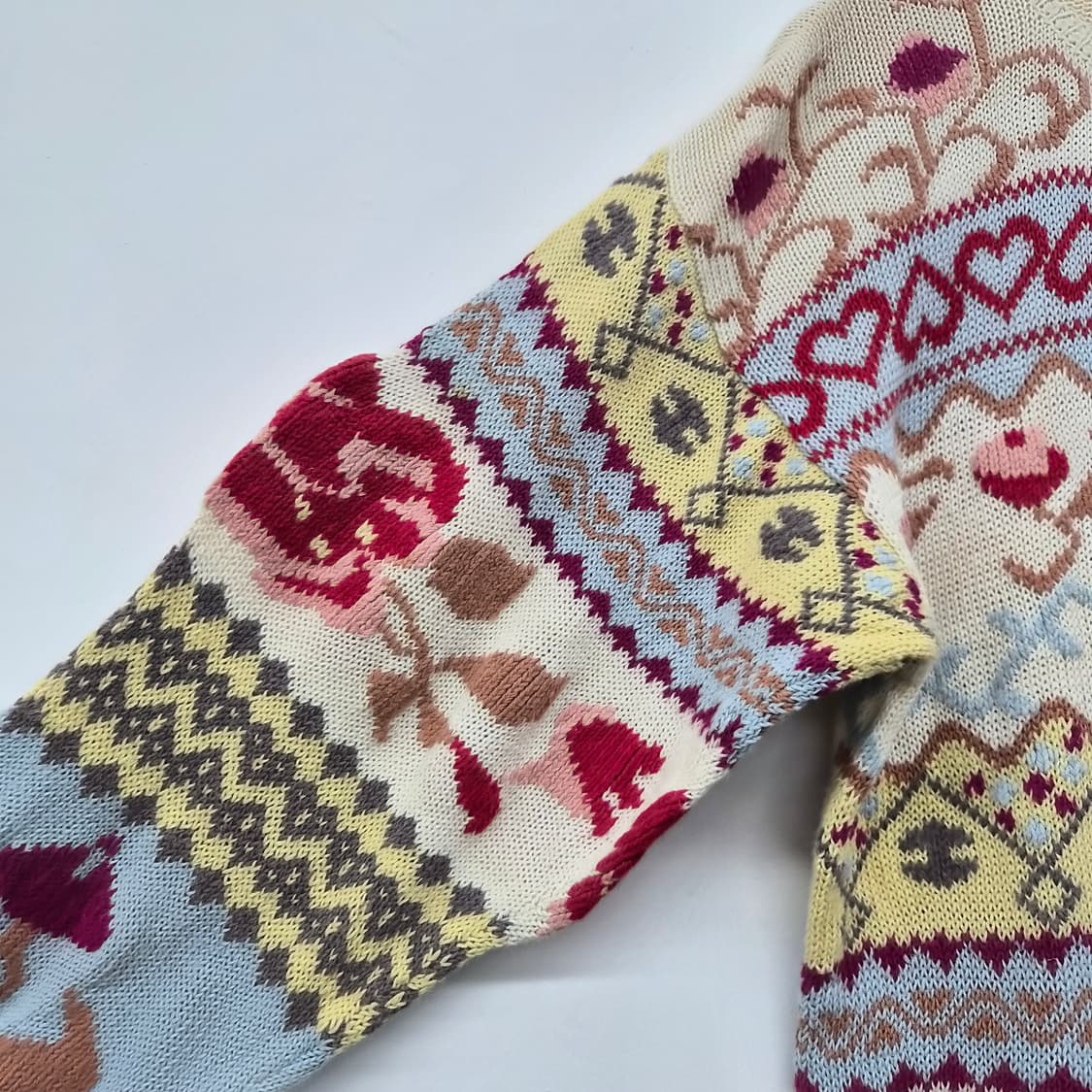 핸드메이드 빈티지 플라워 패턴 니트 여성 L 상품이미지2