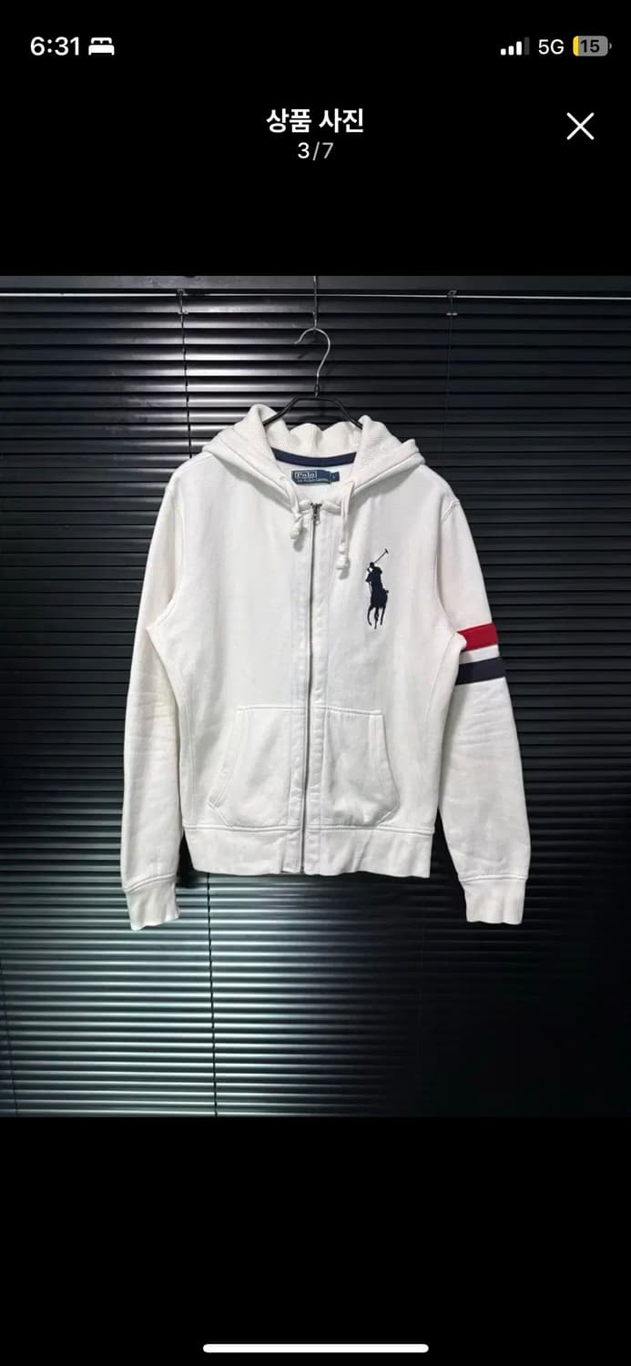 폴로 빅포니 화이트 후드집업 상품이미지1