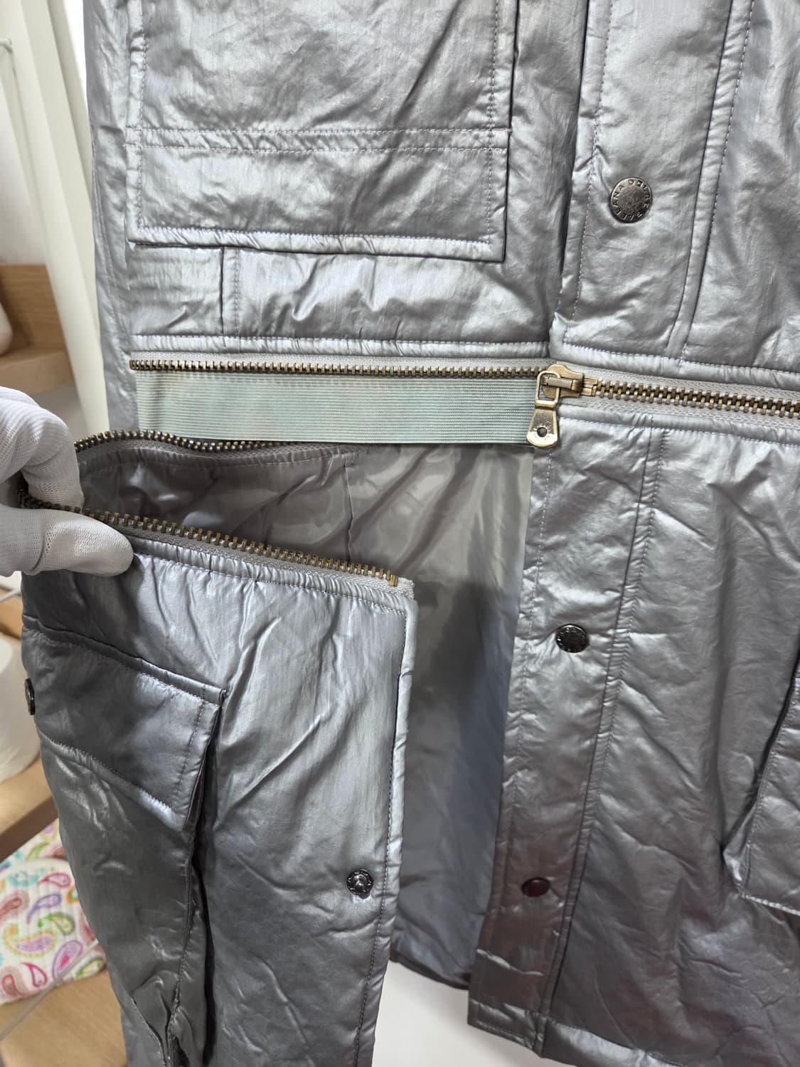 메탈 사이버닉 경량 점퍼 벤치코트 패딩 2way 상품이미지7