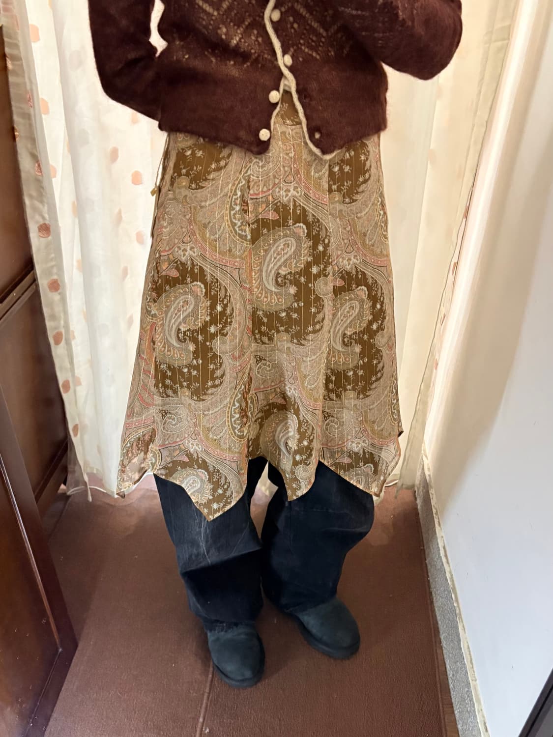 Japanese vintage ethnic pattern skirt 상품이미지1