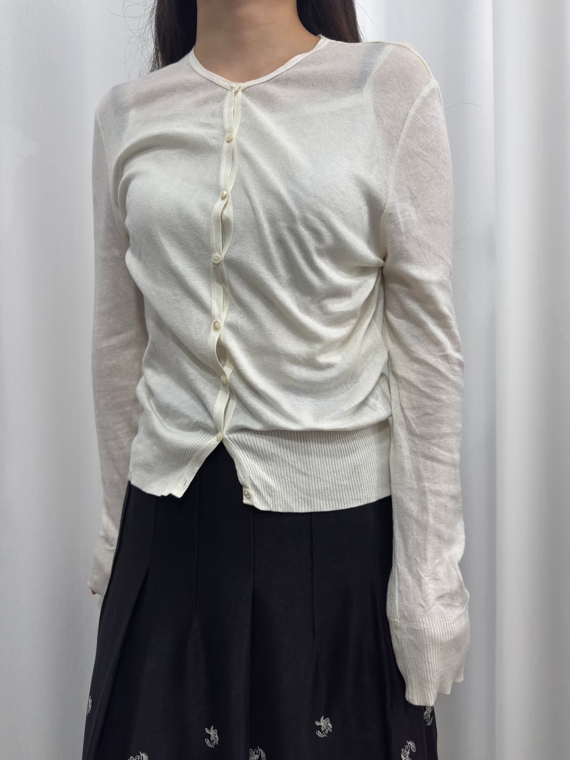 white slim cardigan 상품이미지3