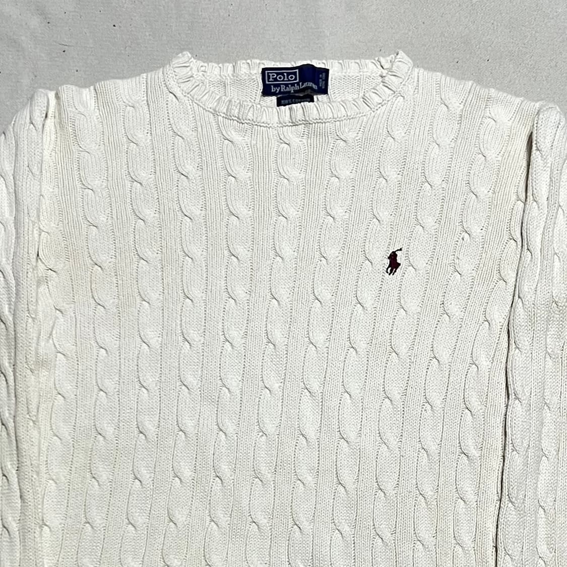 L 폴로랄프로렌 화이트 케이블 니트 상품이미지1