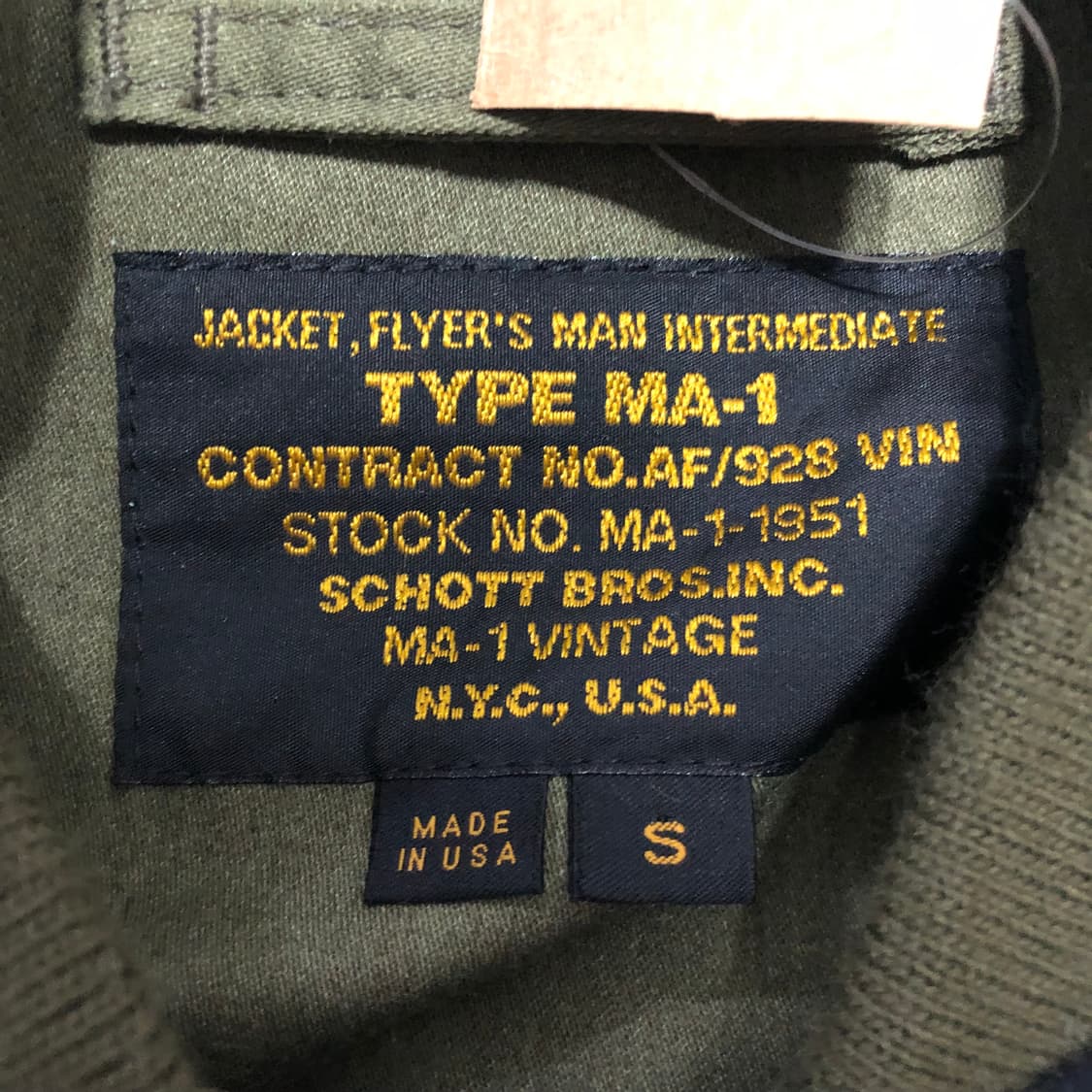 쇼트 블랙캣 미제 성조기 울바디 Ma-1  상품이미지5