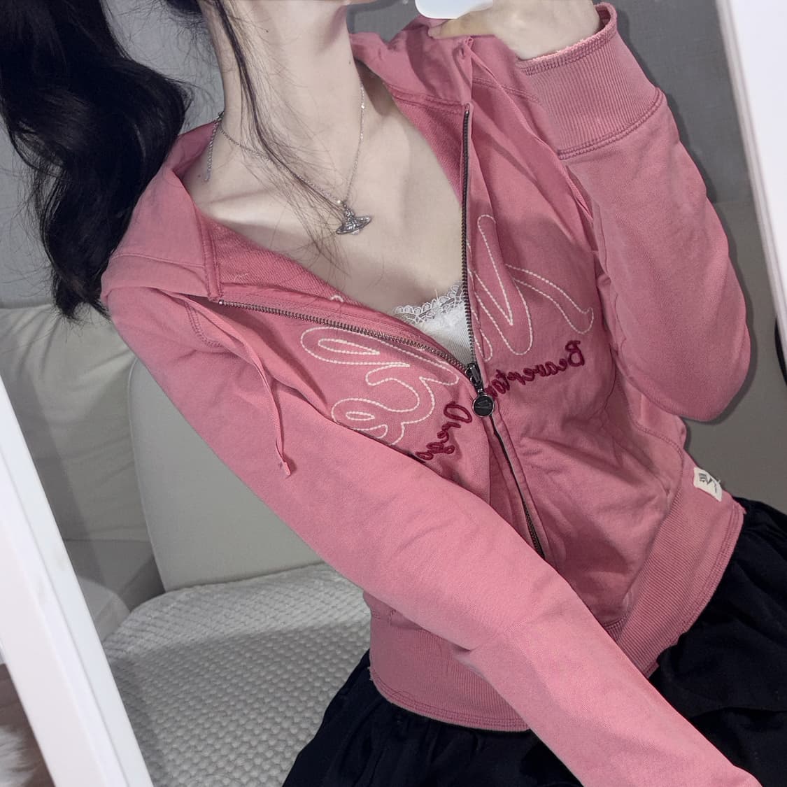 나이키 핫핑크 자수 슬림핏 후드집업 s 상품이미지1