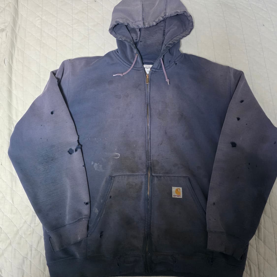 [XL] 빈티지 Y2K 칼하트 트래쉬드 후드집업 칸예 상품이미지1