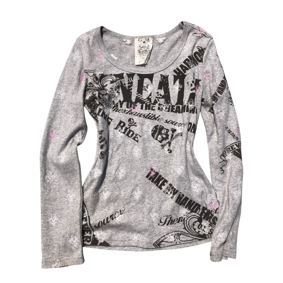 Glitz Death Ride gray top 상품이미지1