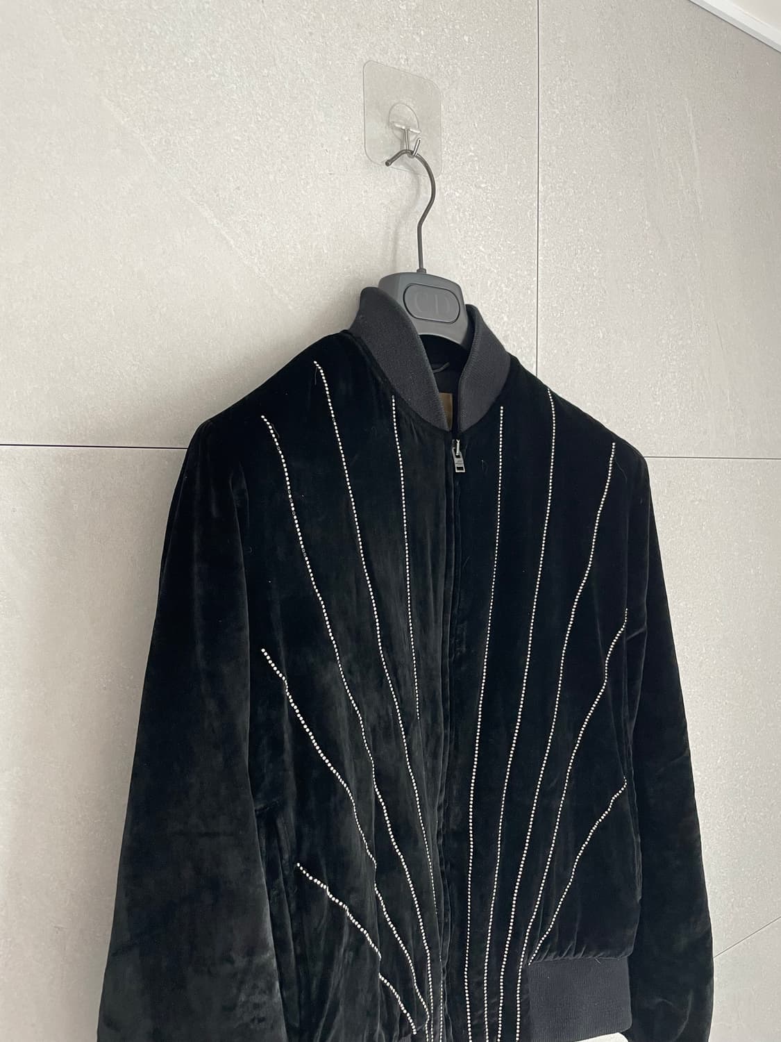 생로랑 fw15 라인스톤 벨벳 블루종 봄버자켓 상품이미지5