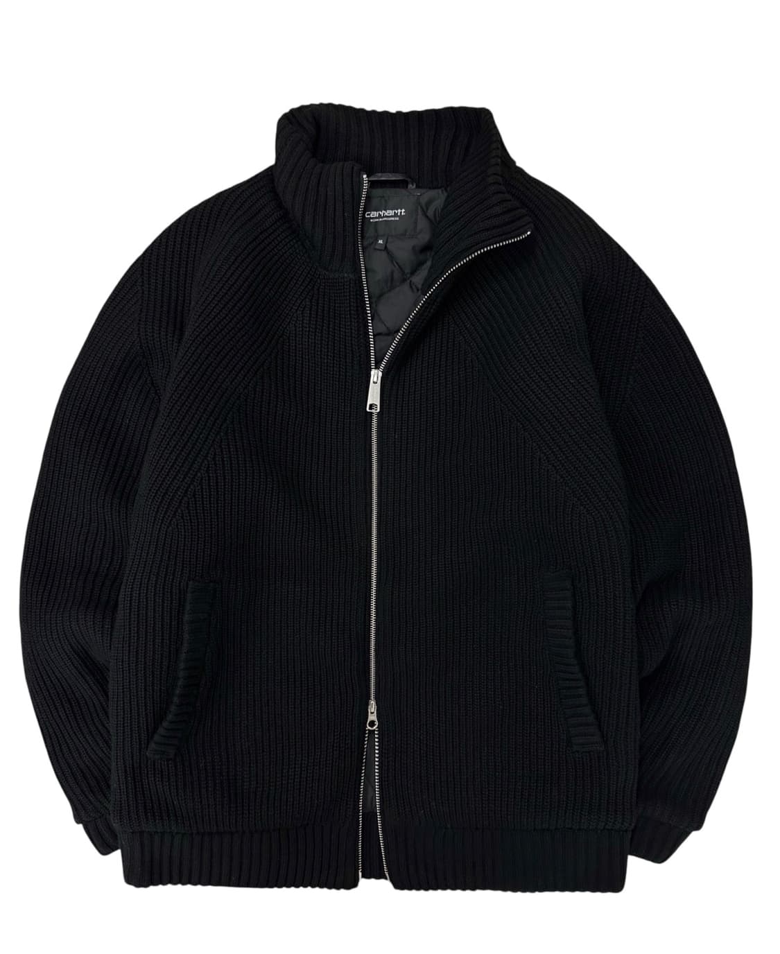 칼하트 WIP 반레이 니트 누빔집업 블랙 (XL) 상품이미지1