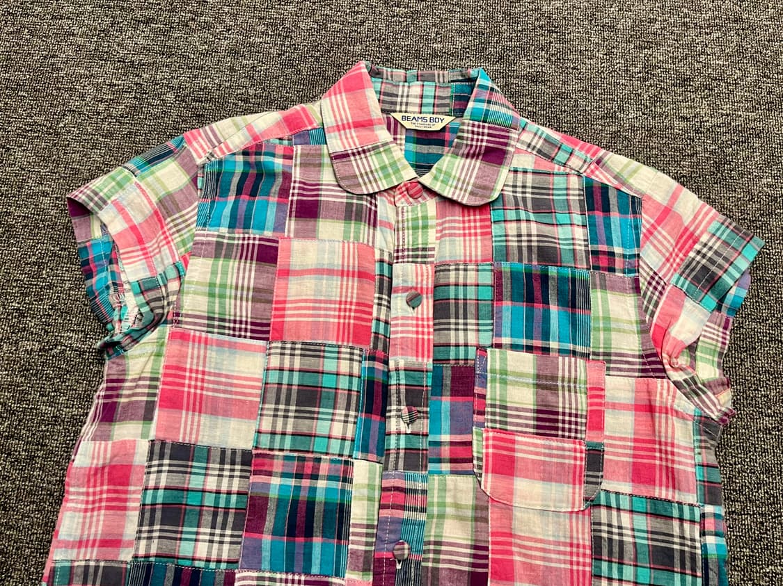 [55~66] 빔즈보이 BEAMSBOY 패치워크 민소매 셔츠 상품이미지2