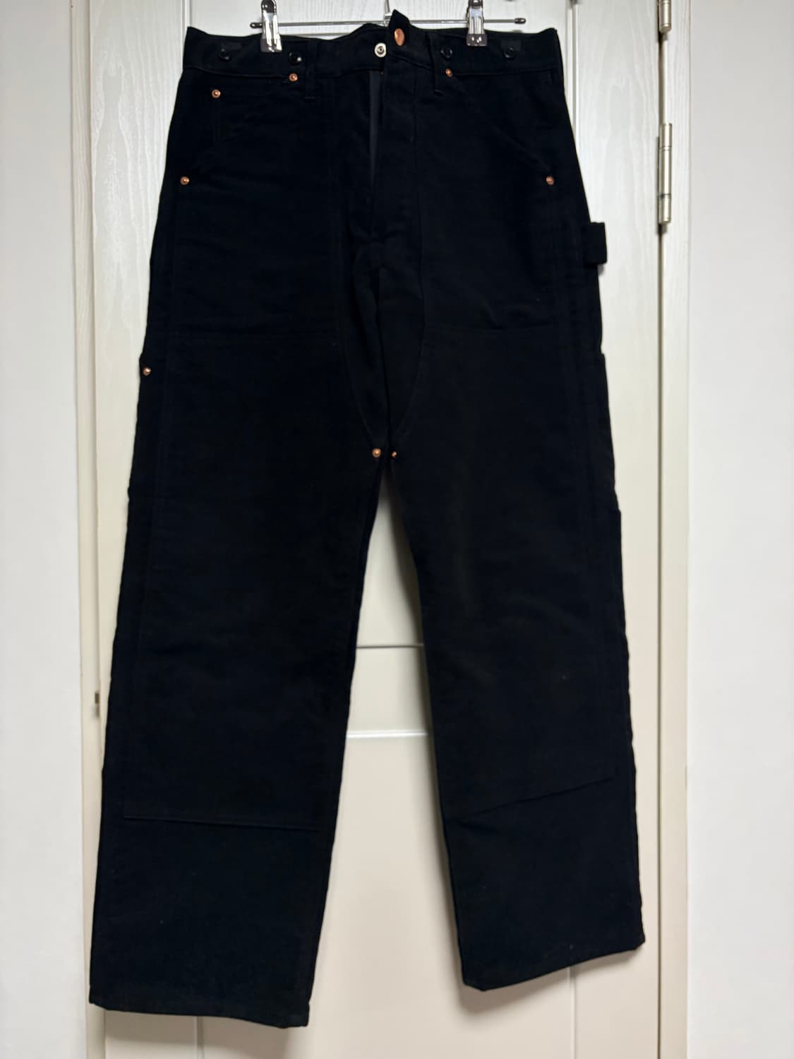 comoli 코모리 몰스킨 더블니 페인터팬츠 블랙 2 상품이미지1