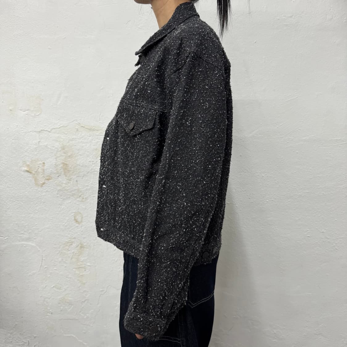 417 EDIPICE 블랙컬러 워시드 데님 부클 트러커 자켓 상품이미지2