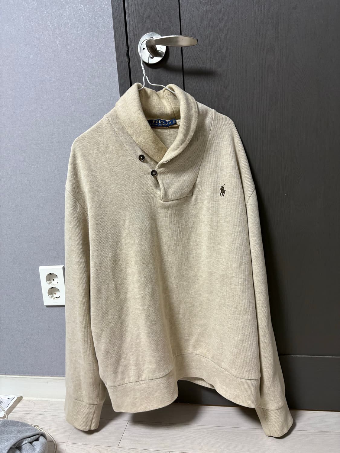 [유일매물!] 폴로 숄 칼라 스웨트 셔츠 베이지 상품이미지7