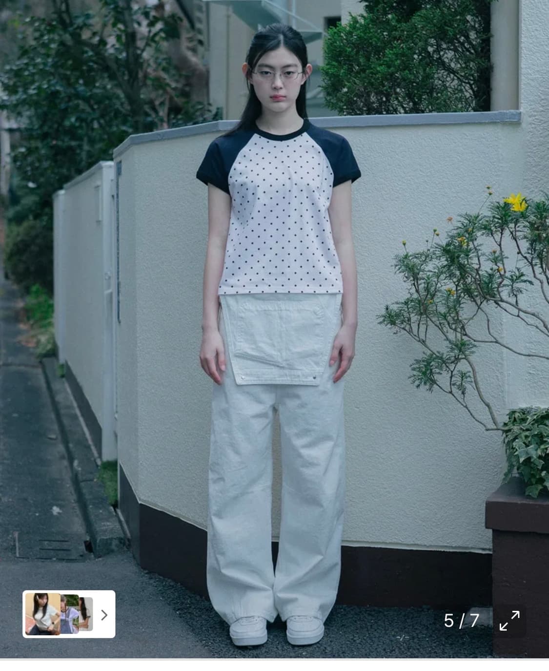 Ohesio 오헤시오 도트 레글런 반팔 티셔츠 상품이미지1