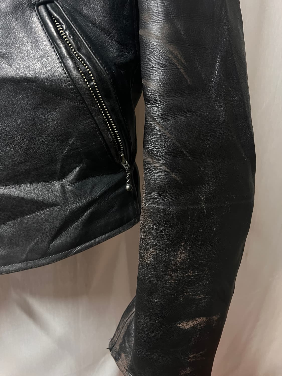 할리 데이비슨 크롭 레더 자켓 상품이미지4