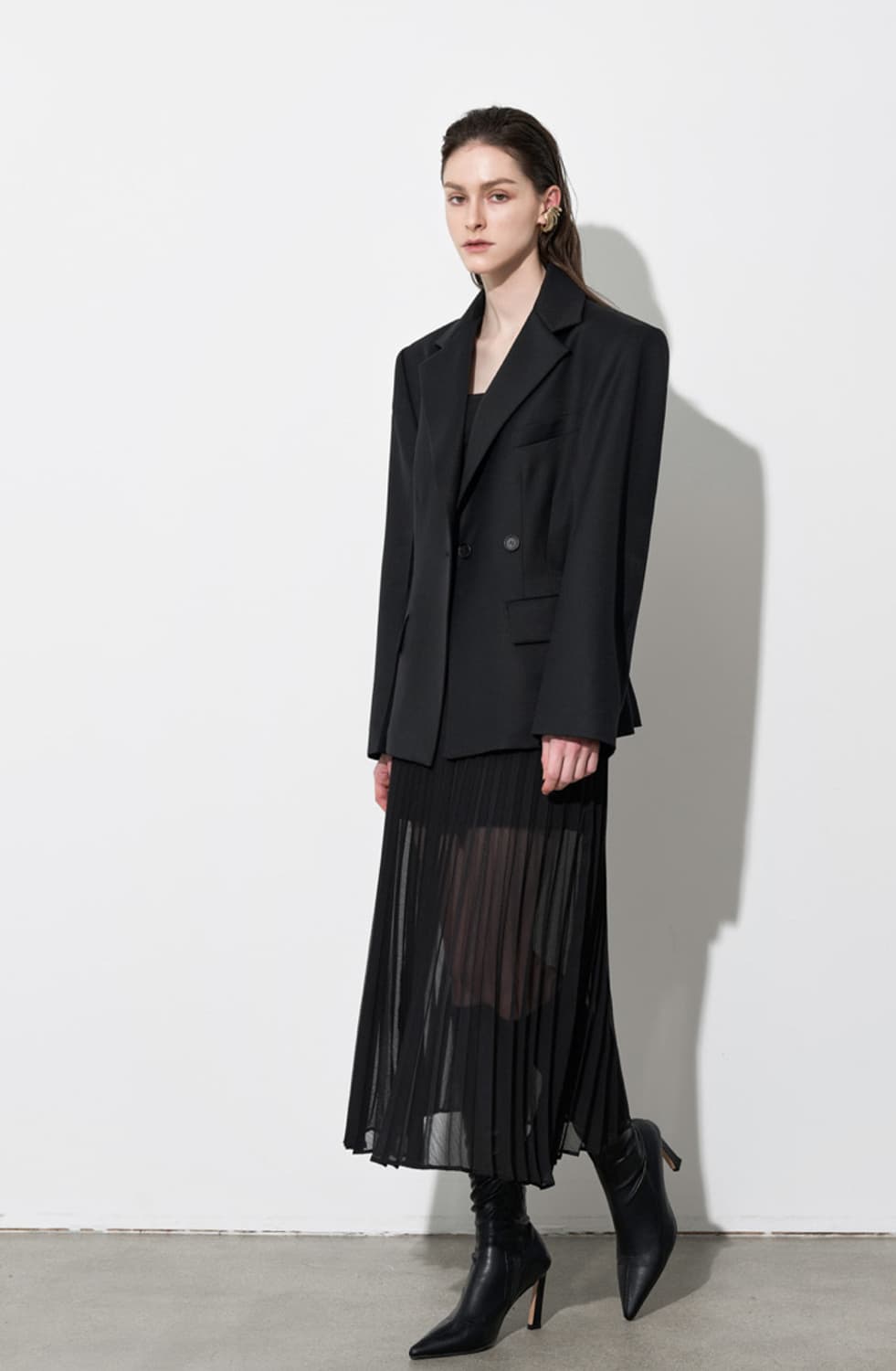 문트 쉬폰 플리츠 롱 스커트 상품이미지3