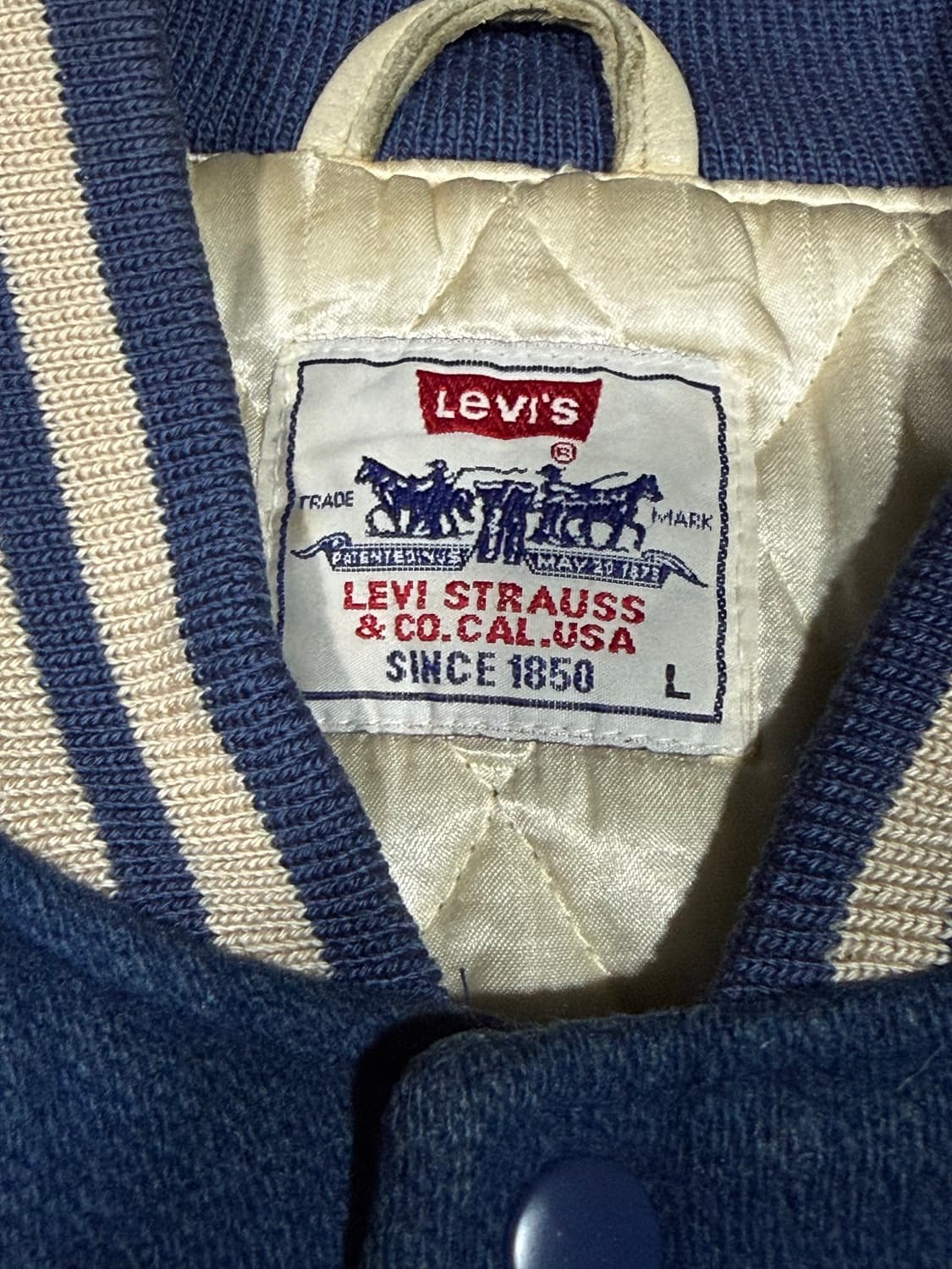 Levis 리바이스 90s 레더 슬리브 울 바시티자켓 상품이미지4