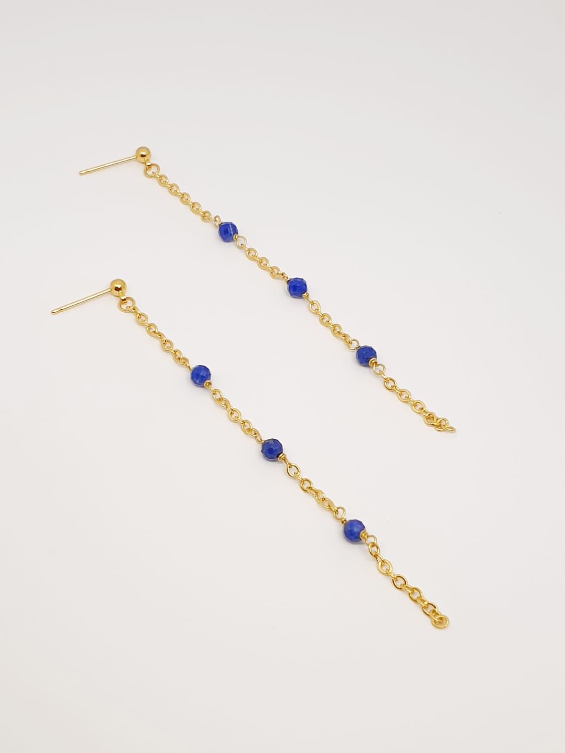 마린블루 라피스 체인 귀걸이 상품이미지2