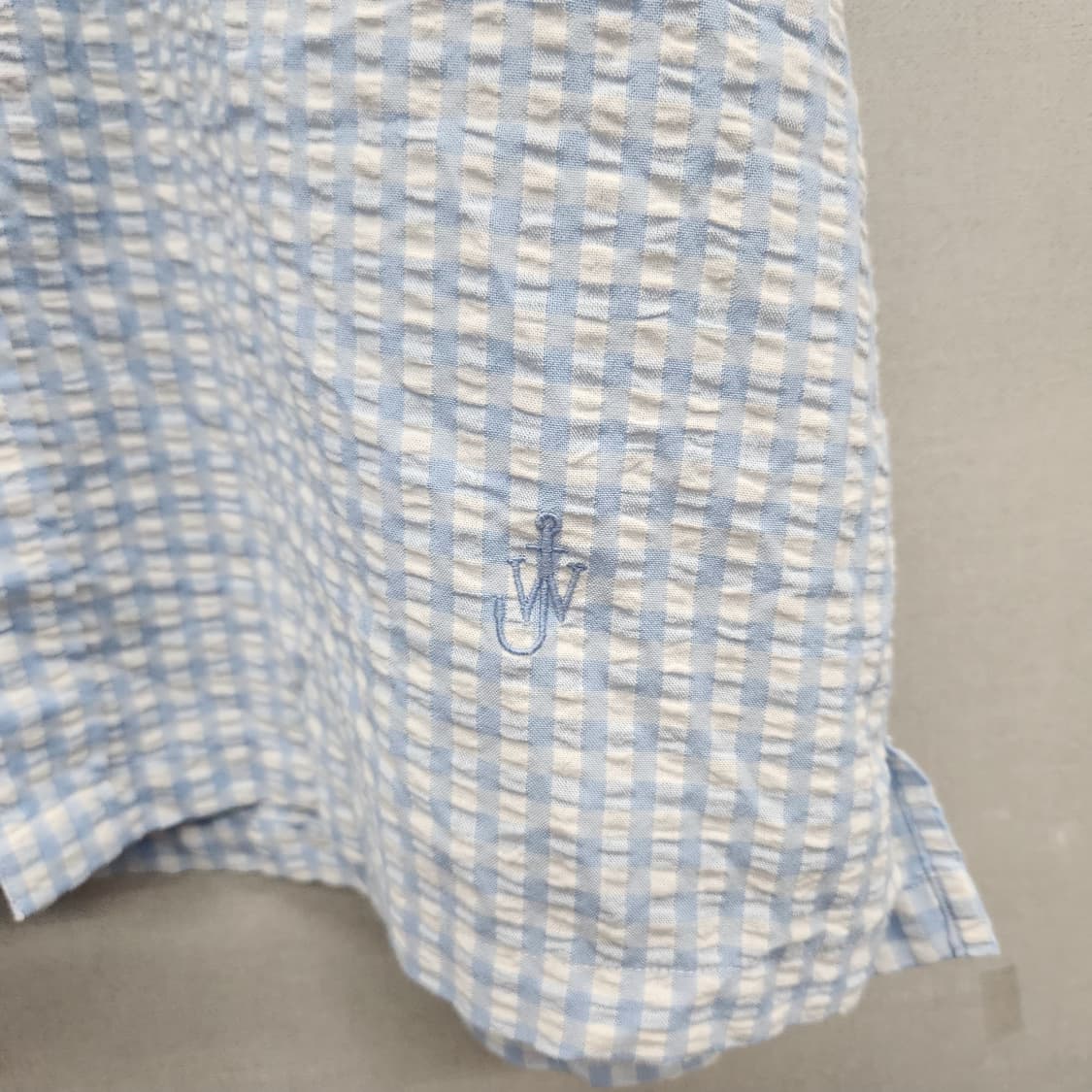 유니클로xJW앤더슨 시어서커 깅엄체크 반팔셔츠 M(L)남여공용 상품이미지4