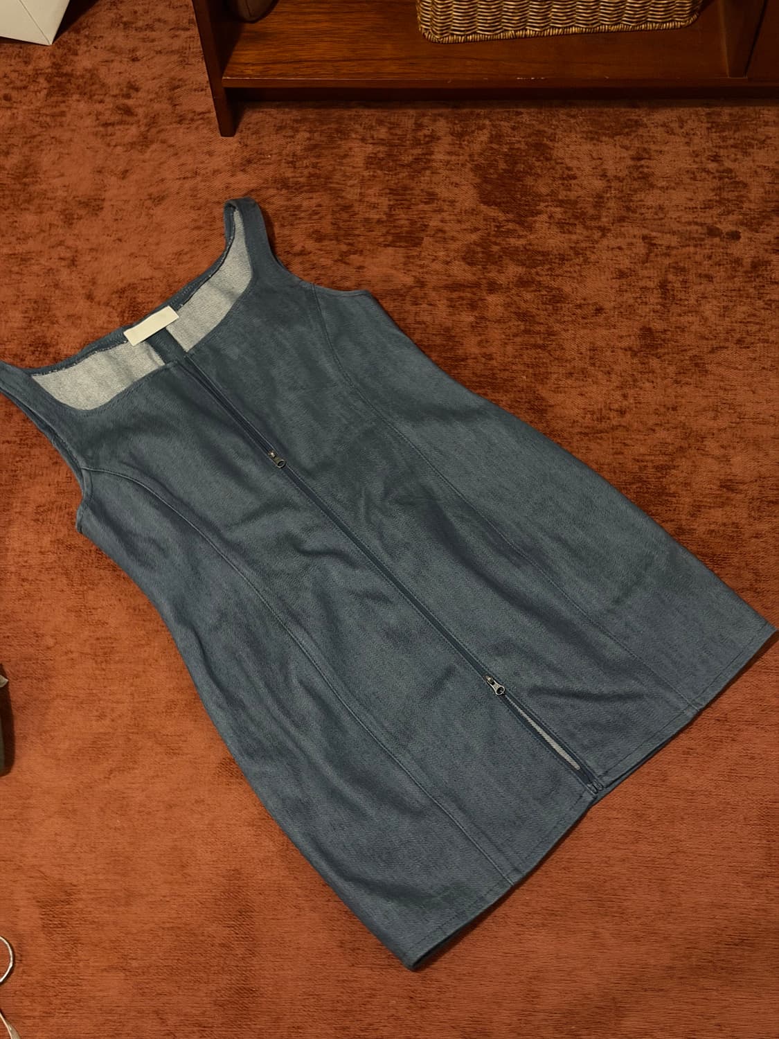 [아모멘토 amomento] 데님 원피스 베스트 블루 상품이미지6