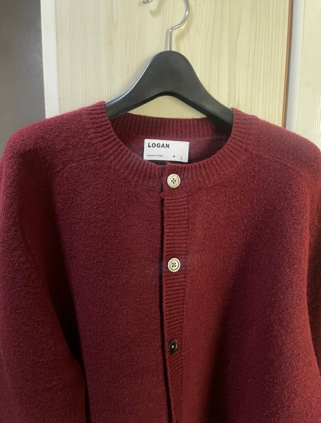 로건 버건디 가디건 L 상품이미지1