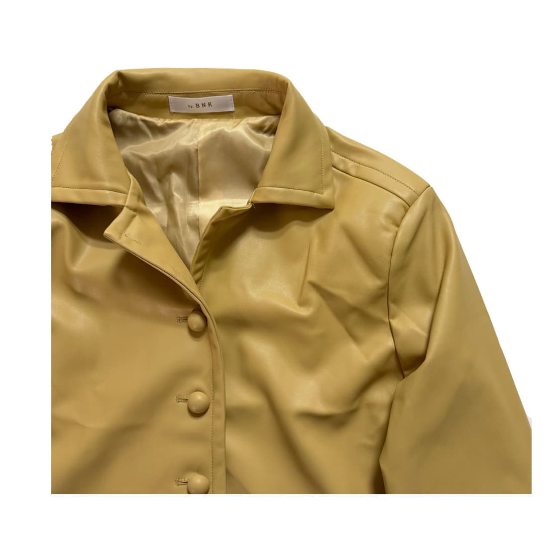 새상품 여자 콩단추 가죽자켓 (옐로우) 상품이미지2