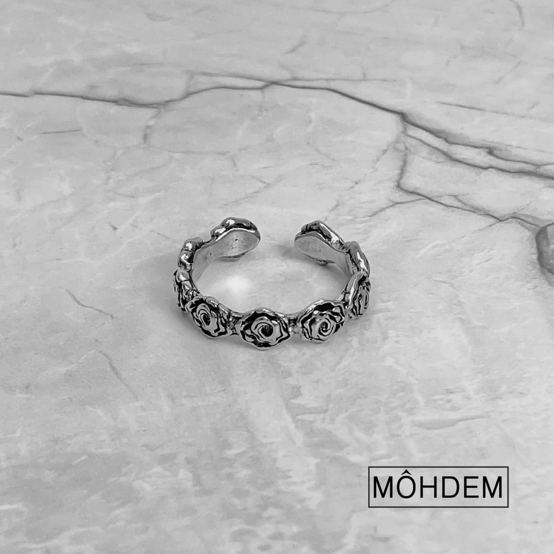 [Unisex]엔틱 로즈링 실버 오픈링 반지 상품이미지7