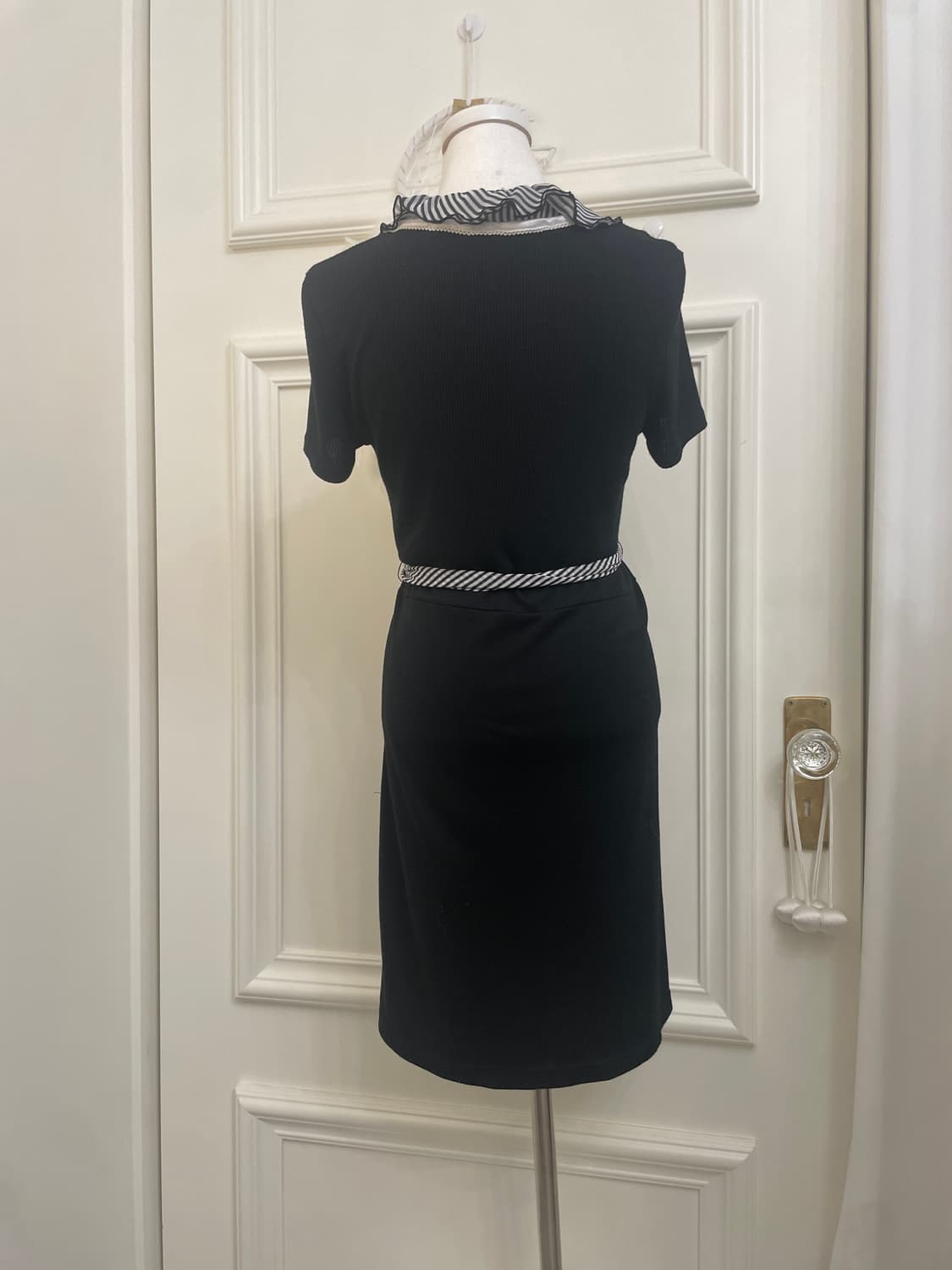 black stripe ruffle belt point opc 상품이미지3