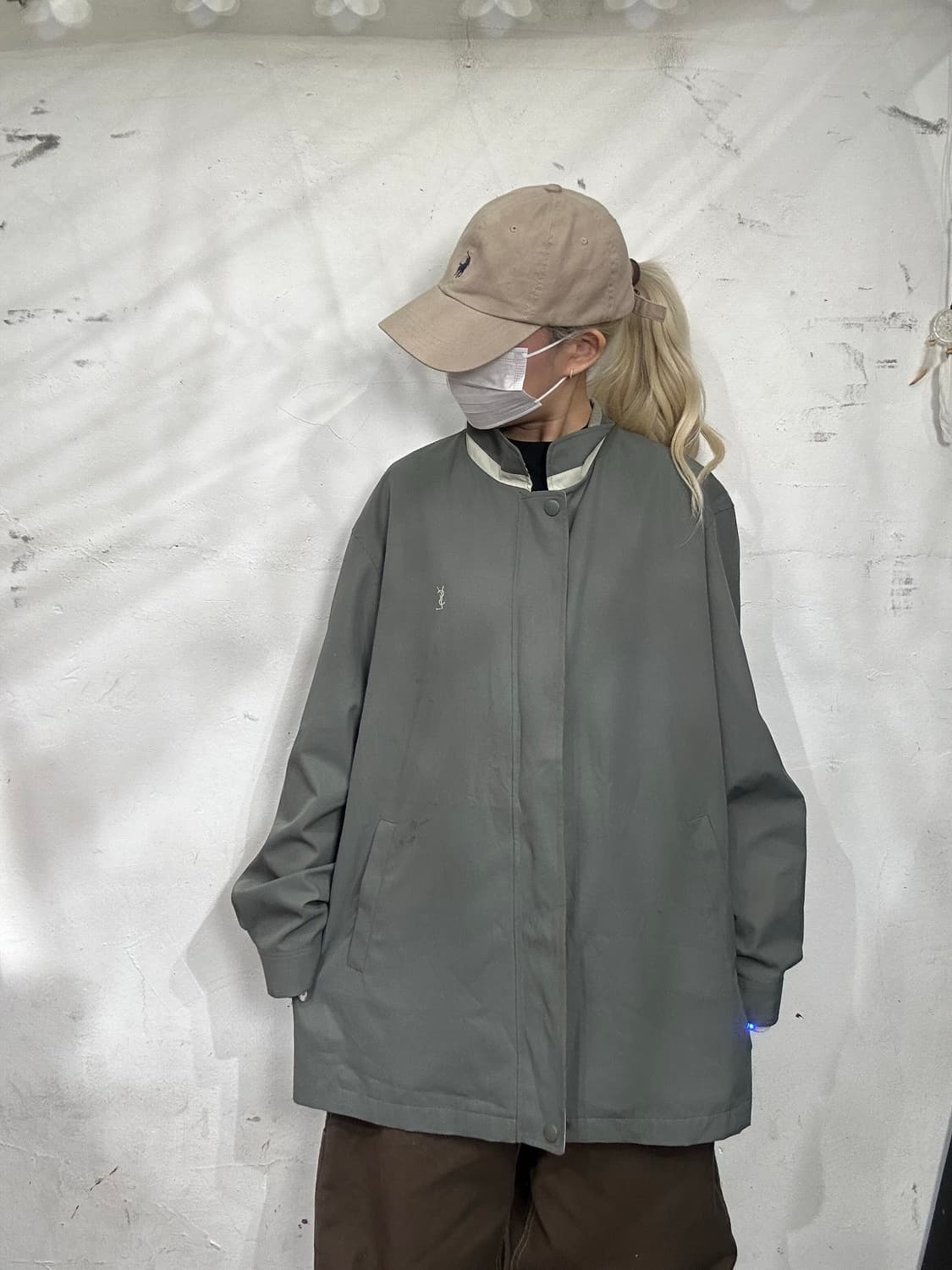 입생로랑 YSL 아카이브 카키 블루종 바람막이 점퍼 105 상품이미지2