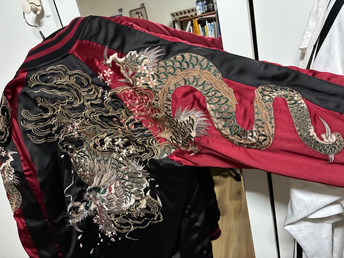 👕 일본판 오리지널 제페니즈 빈티지 리버서블 스카쟌 L/100 상품이미지5