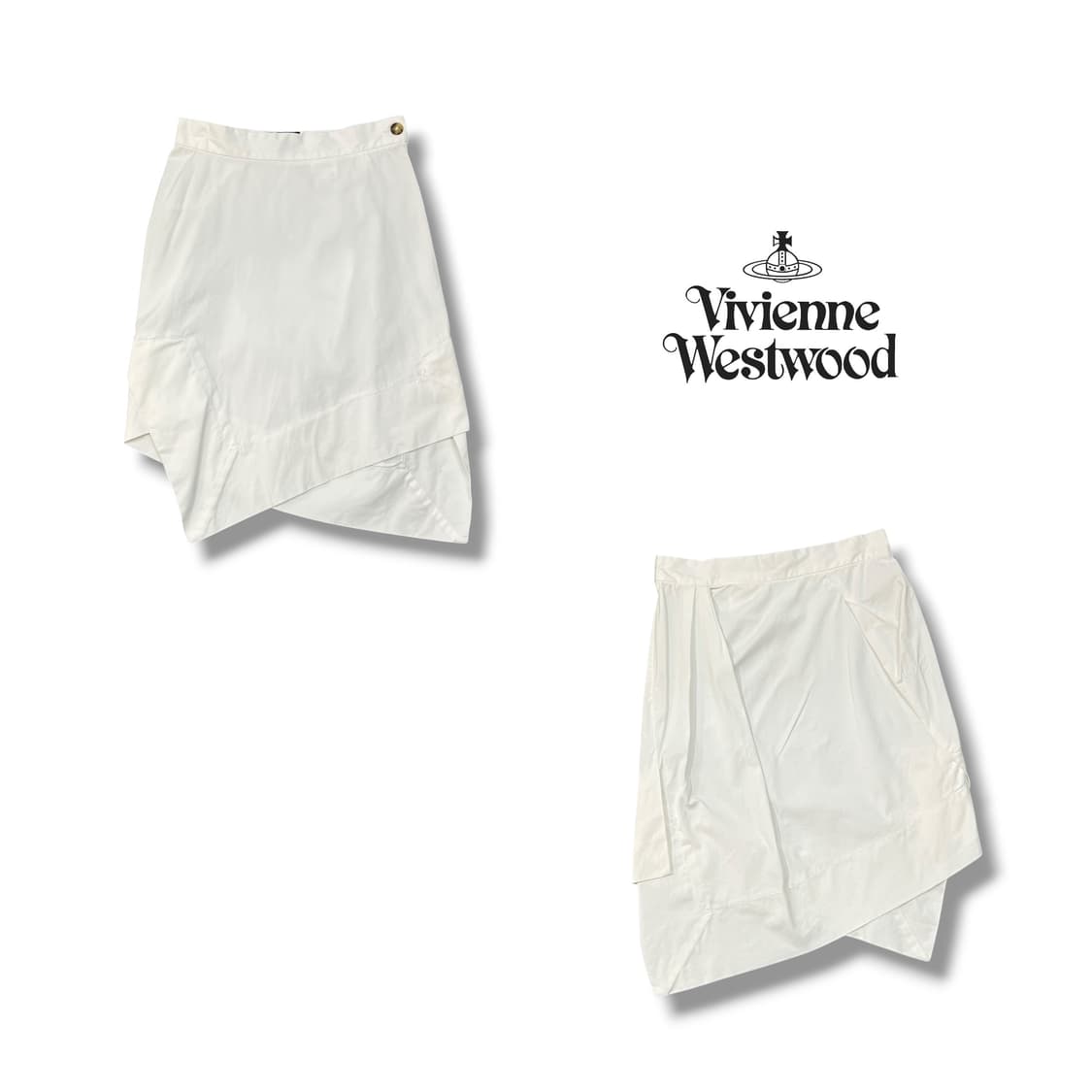  비비안웨스트우드 화이트 언발란스 스커트 y14098 상품이미지1