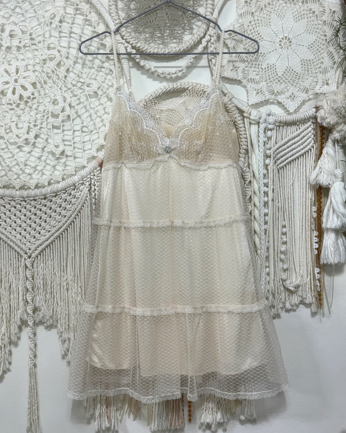 Cream Ivory Cancan Lace Slip  상품이미지1