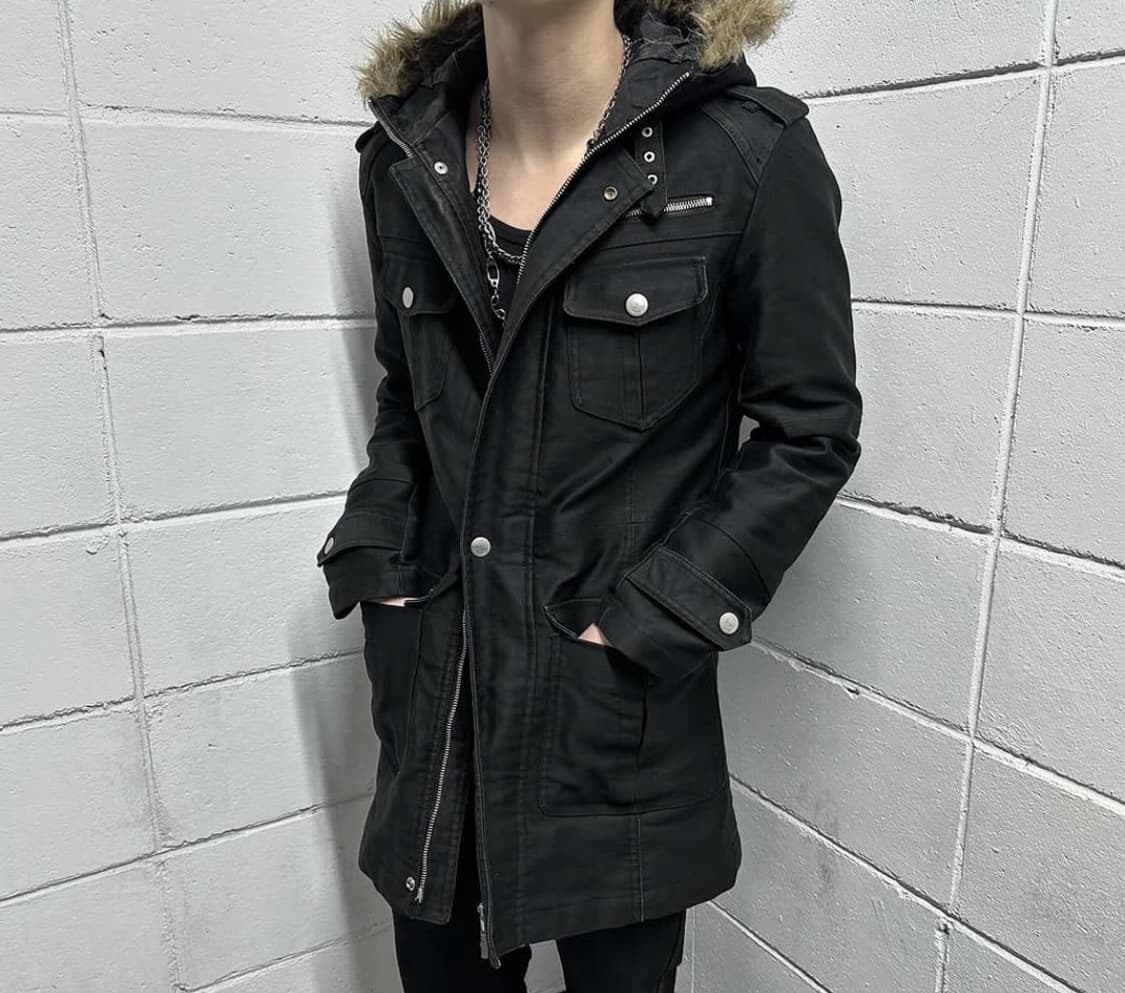 Brown fur black field paka jacket 상품이미지2