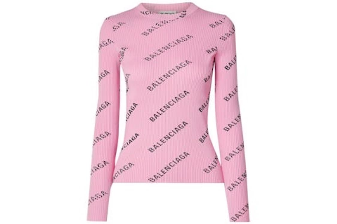 발렌시아가) 로고 골지 니트 티셔츠 상품이미지1