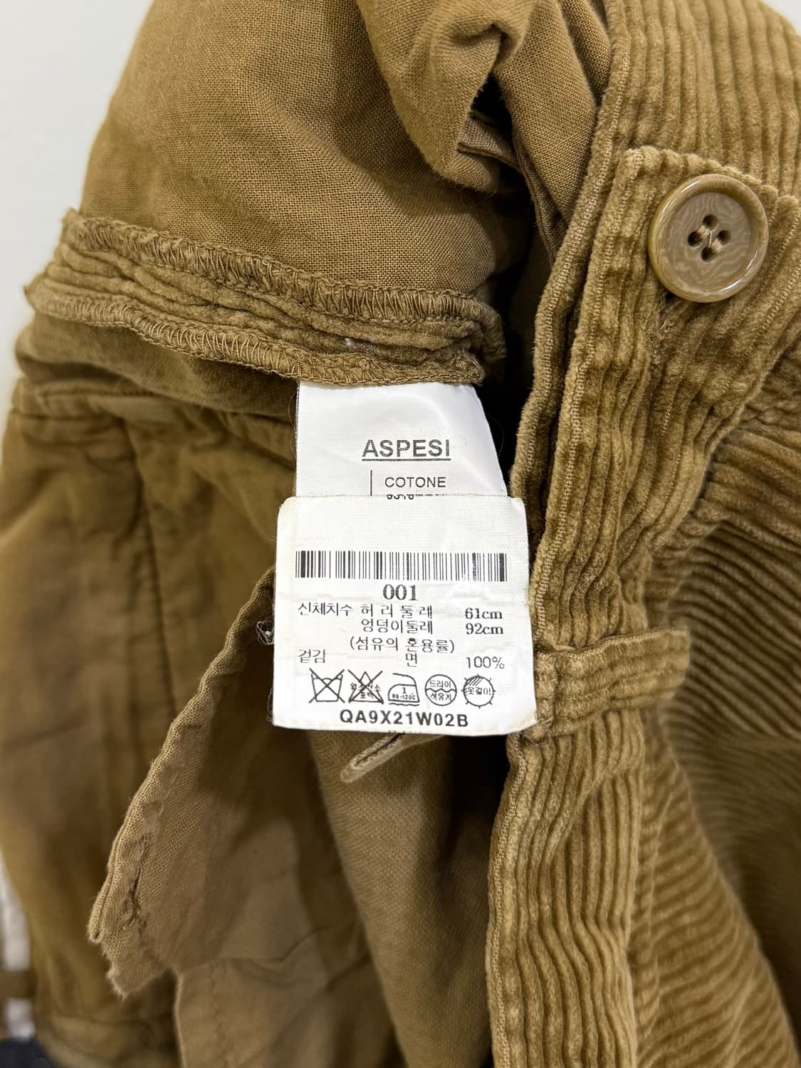 아스페시 와이드 코듀로이 팬츠 정품 상품이미지4