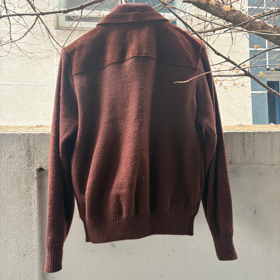 80s 스웨이드 믹스 스웨터가디건 상품이미지2