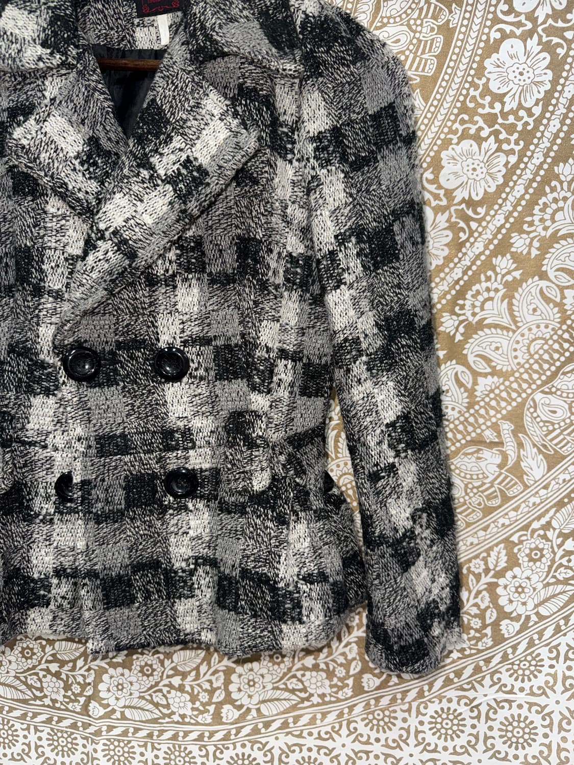 it’a 빈티지 여성 더블버튼 체크 숏코트  상품이미지4