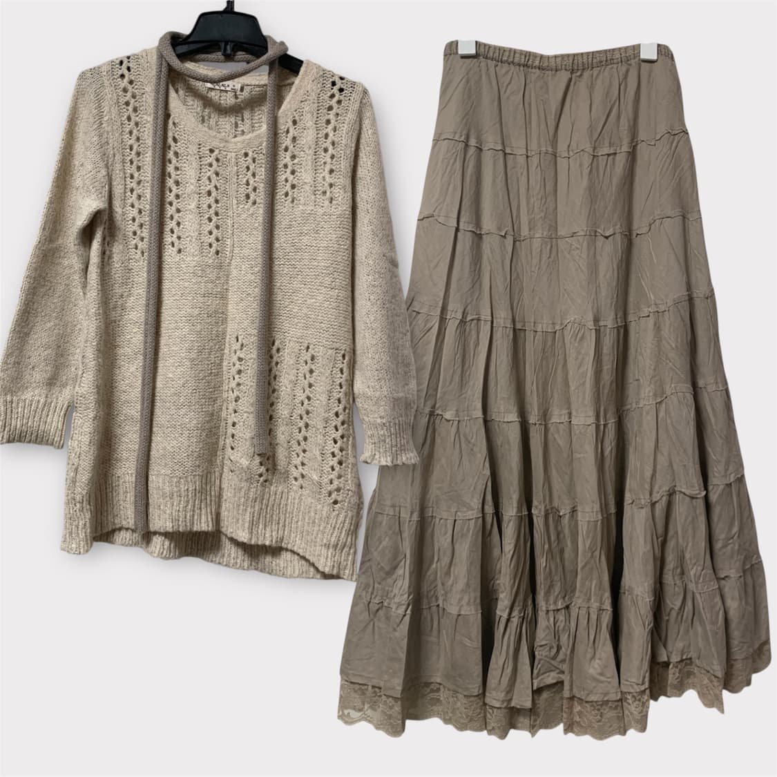 모리걸 하구미 일본 니트 치마 세트 상품이미지1