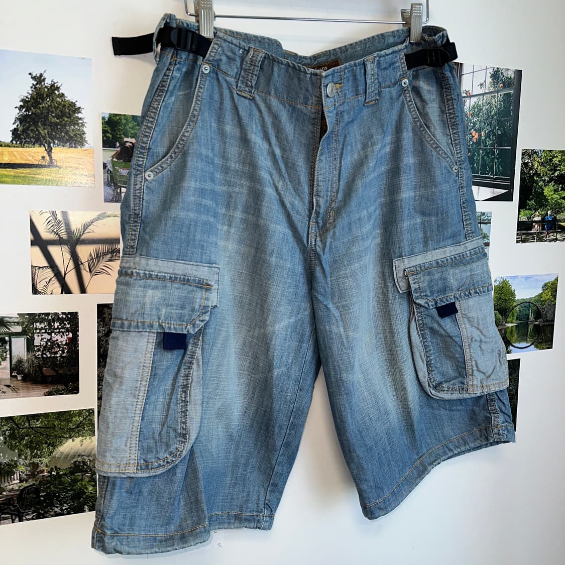 Washing denim y2k cargo 반바지 상품이미지2
