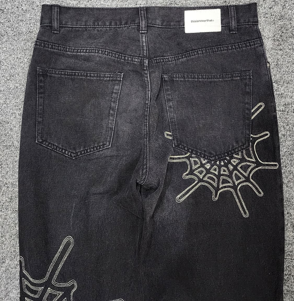 디스이즈네버댓 아카이브 웹 거미줄 자수 데님팬츠 바지 M 상품이미지4