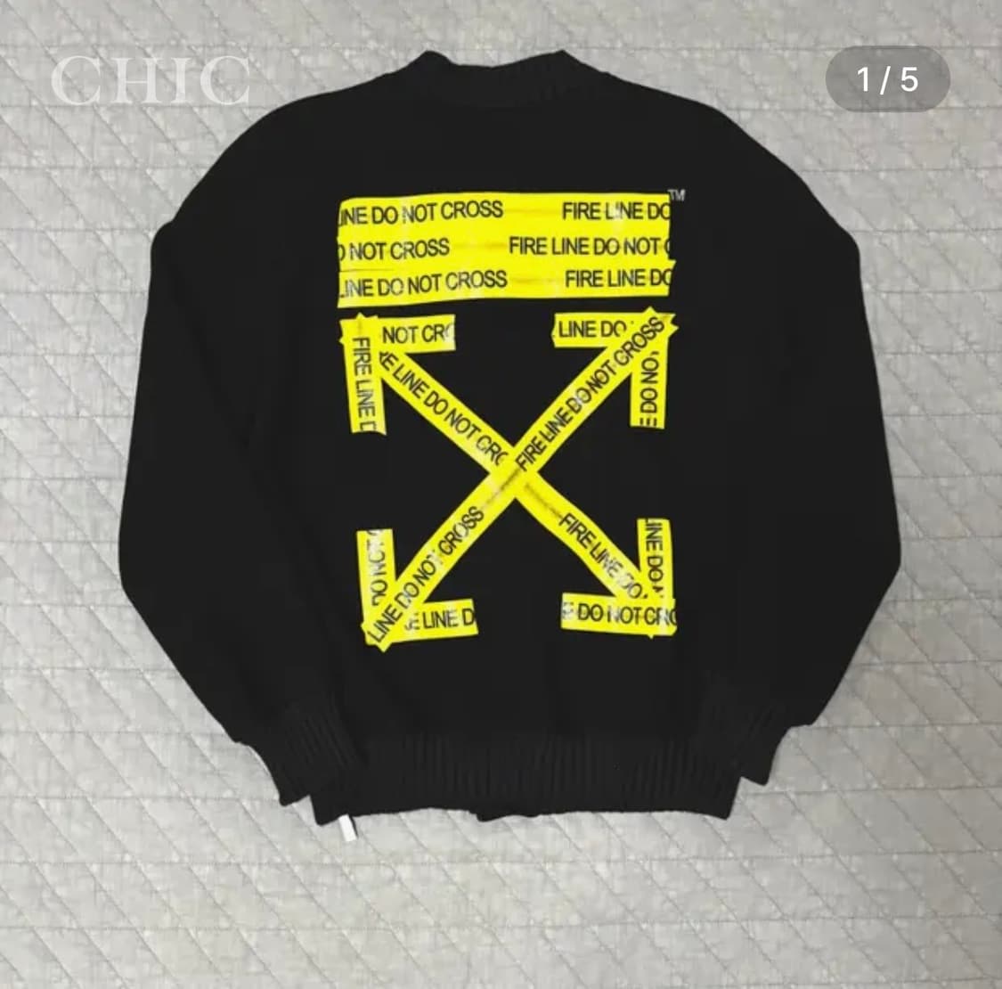 오프화이트 파이어 테이프 애로우 바시티 봄버 자켓 (한정판 / 정품) 상품이미지1