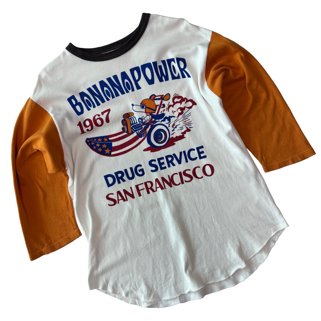 바나나파워 샌프란시스코 빈티지 래글런 티셔츠 상품이미지1